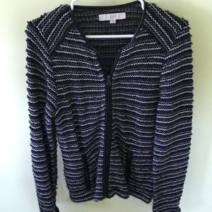Loft silver and black striped cardigan